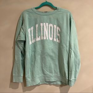 Comfort Colors Mint Green "ILLINOIS" Crewneck Sweatshirt